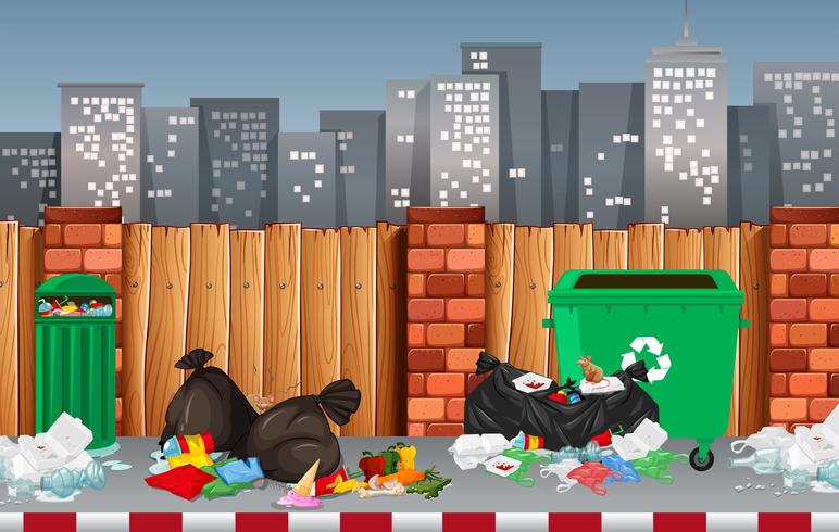 Litter in the urban town vector