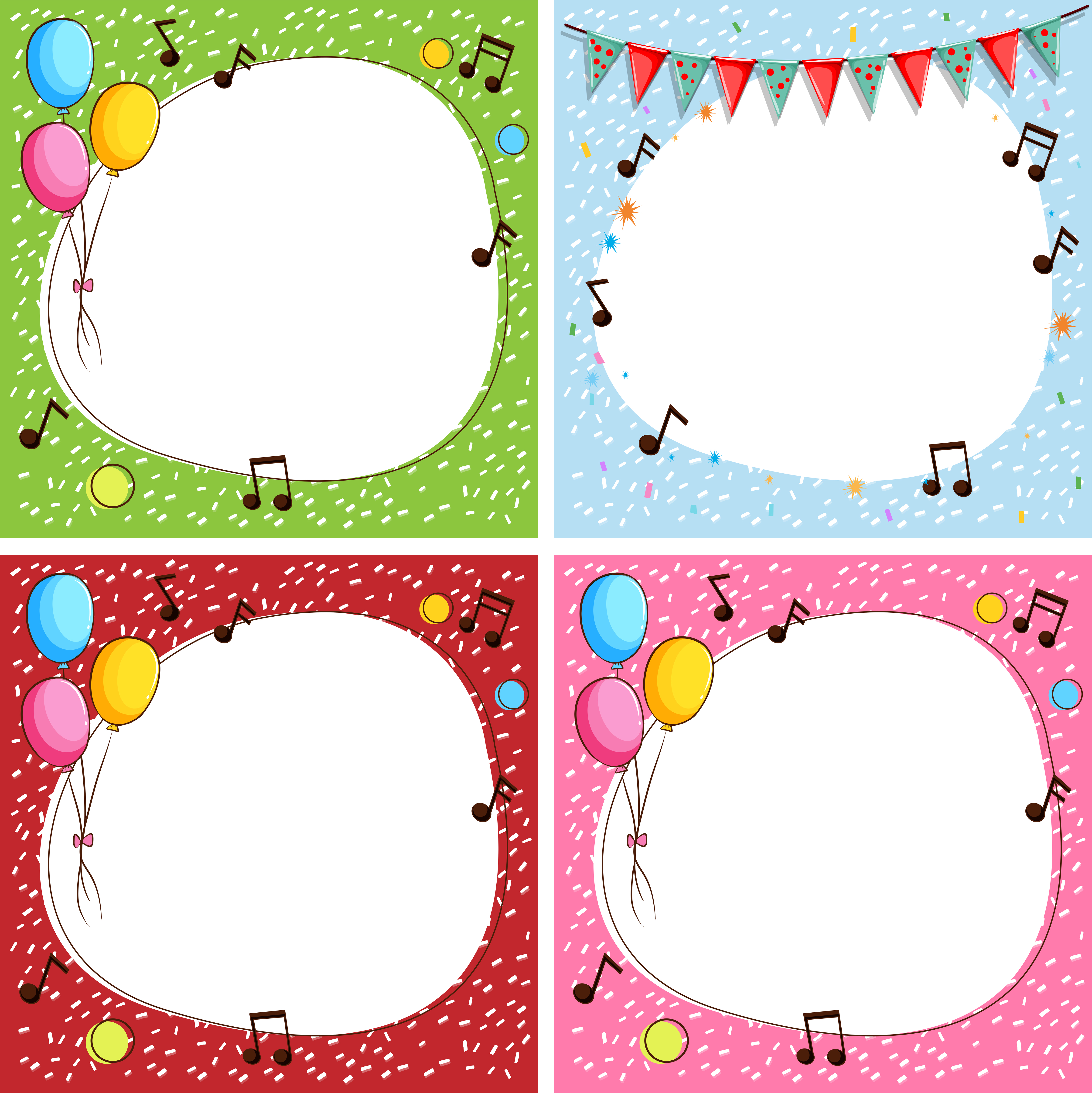 Download Border template with four color background - Download Free ...