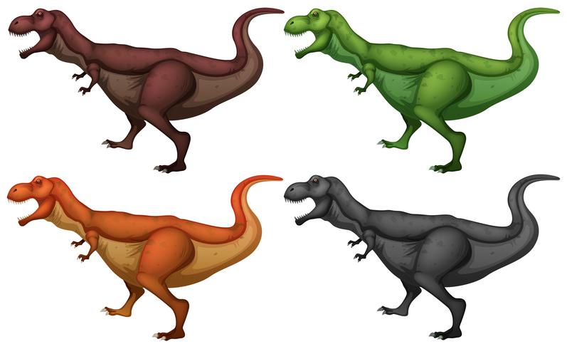 Dinosaurio en cuatro colores. vector