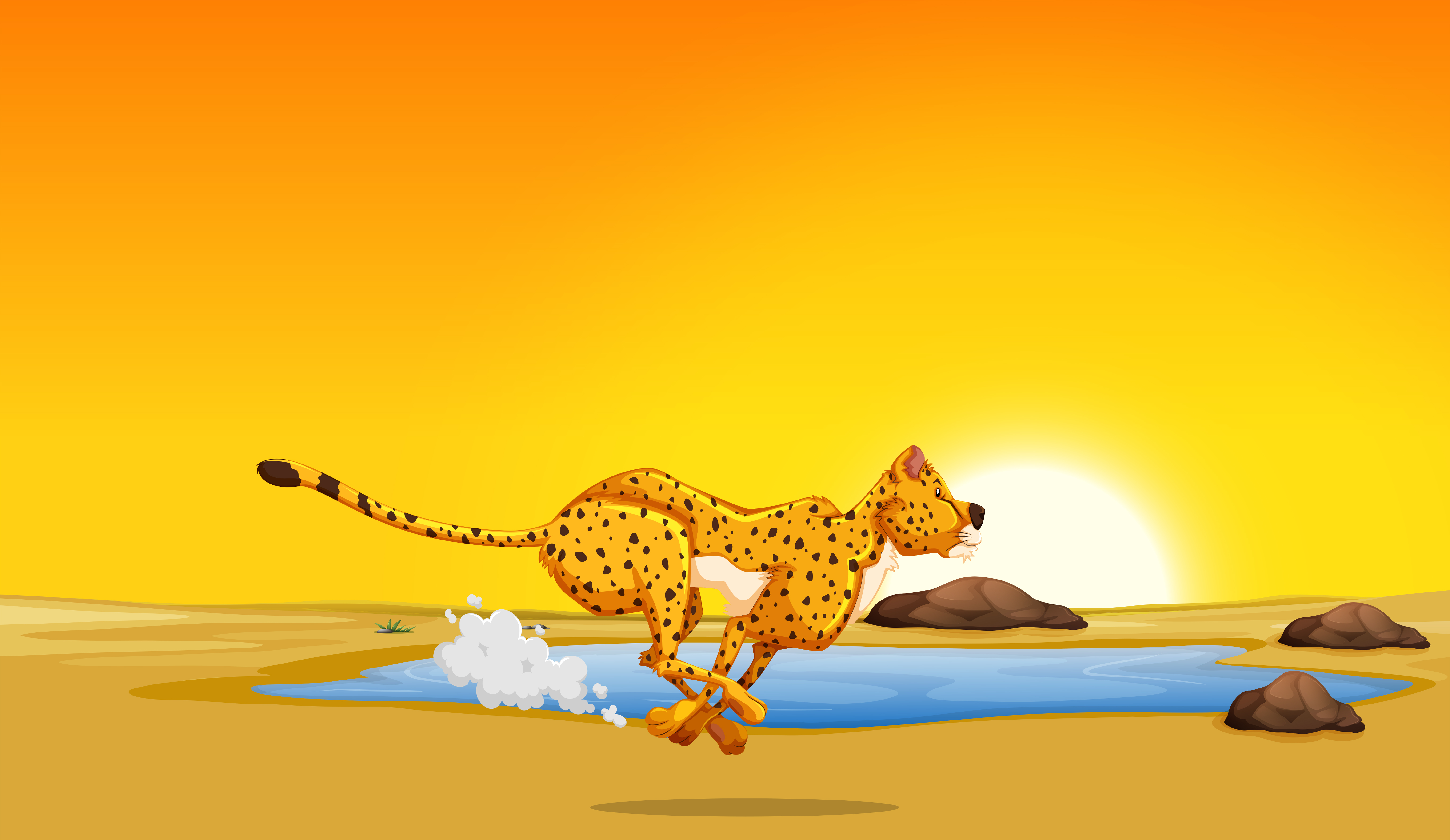 Cheetah Running Vector Art, Icons, and Graphics for Free Download