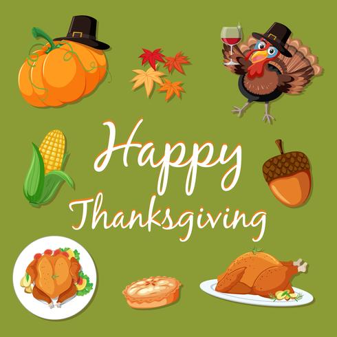 Happy thanksgiving element template vector