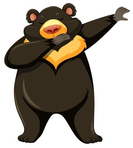 Brown bear dancing white background vector