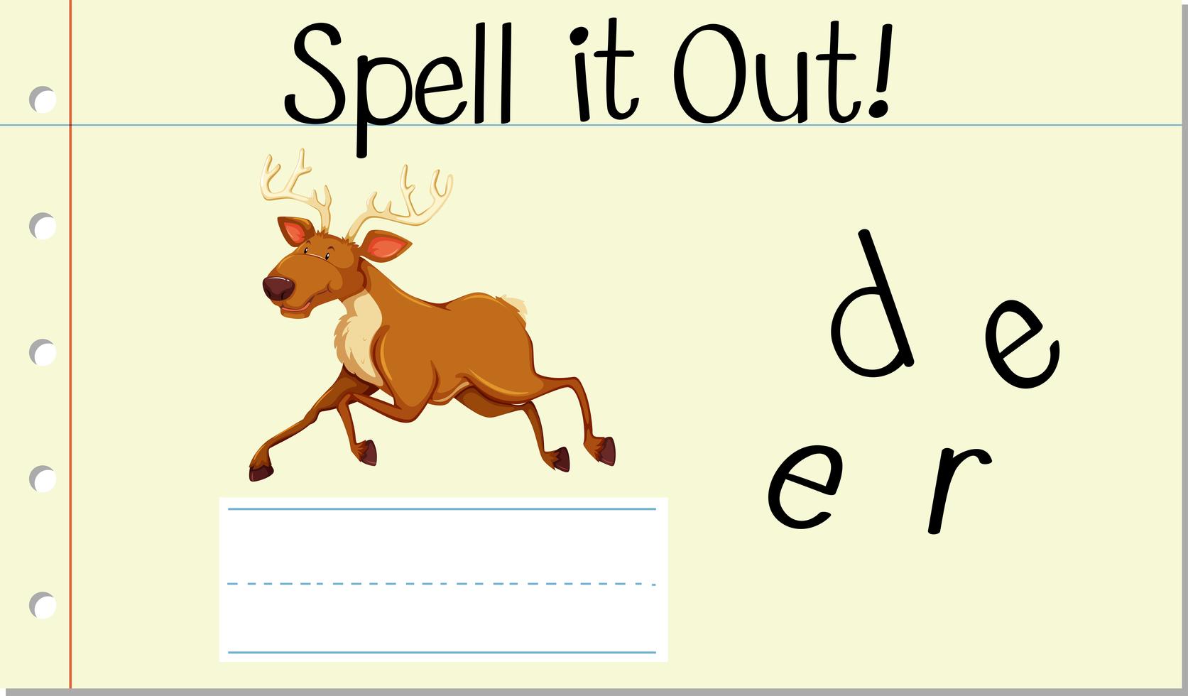 Spell English word deer 298032 Vector Art at Vecteezy
