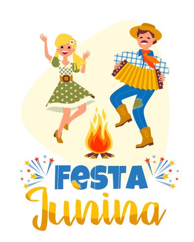 Fiesta latinoamericana, la fiesta de junio de Brasil. vector