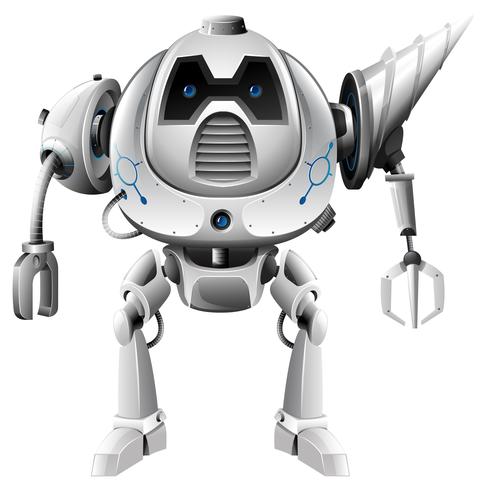 Modern robot with drill shoulder vector