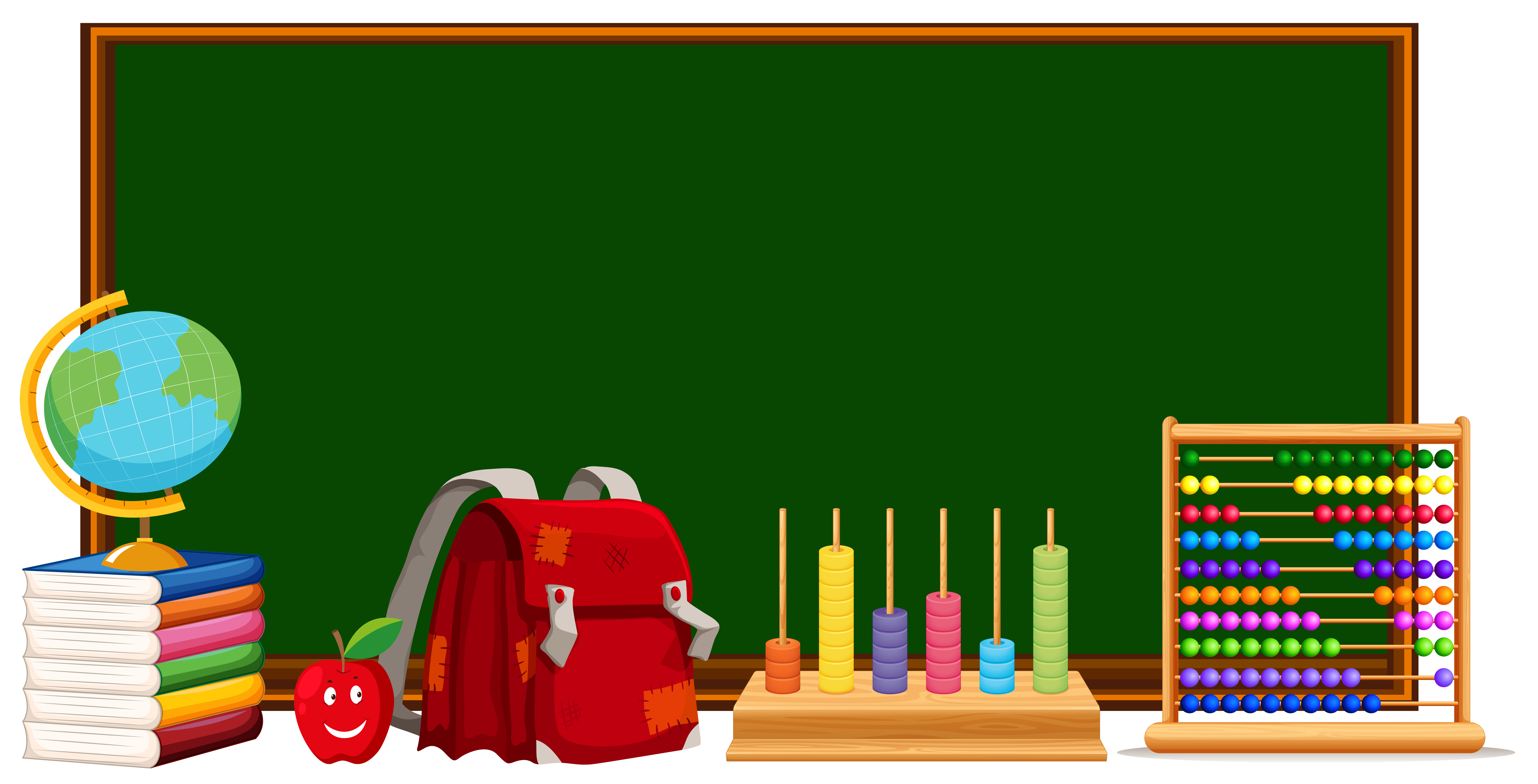 Blackboard and school materials 298082 Vector Art at Vecteezy