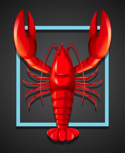 A red lobster on black template vector