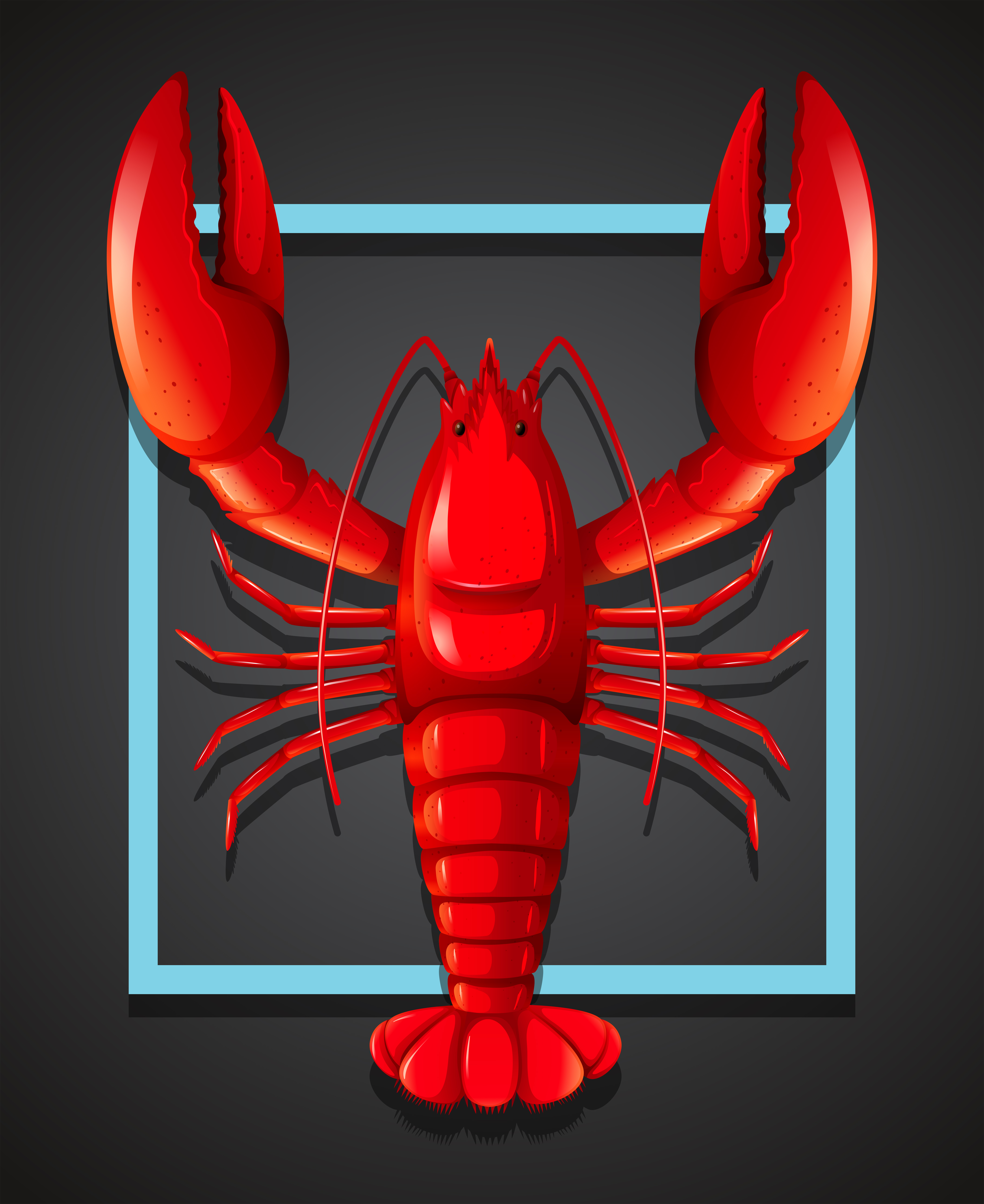 A red lobster on black template - Download Free Vectors, Clipart
