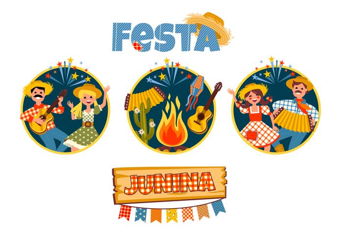 Fiesta latinoamericana, la fiesta de junio de Brasil. vector