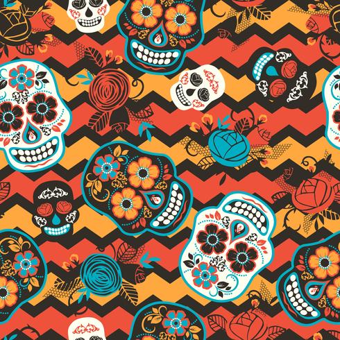 Dia de los muertos. Day of The Dead. Seamless pattern. vector