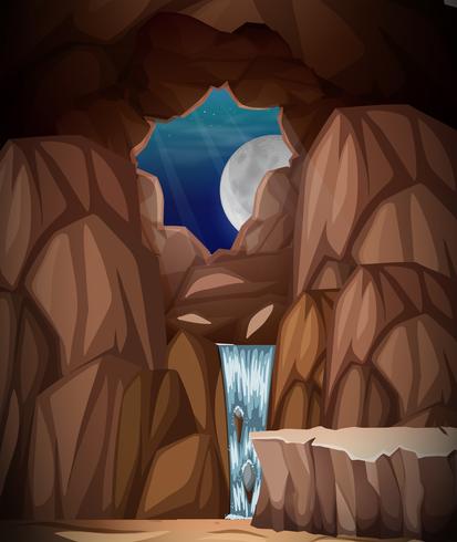 Un paisaje de cueva natural. vector