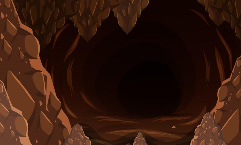 A dark stone cave vector