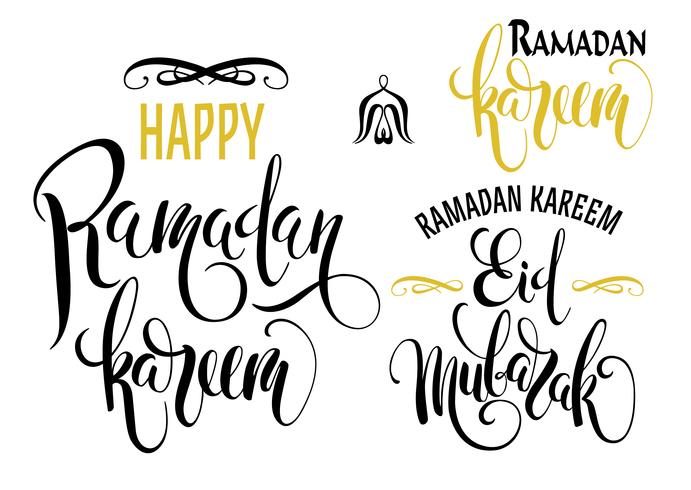 Ramadan Kareem. Set of Ramadan logos vector