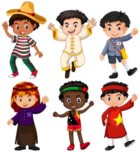 Boys from different countries - Download Free Vector Art, Stock Graphics & Images