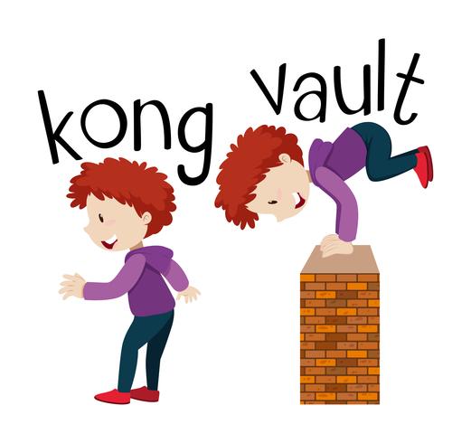 Wordcards for kong and vault vector