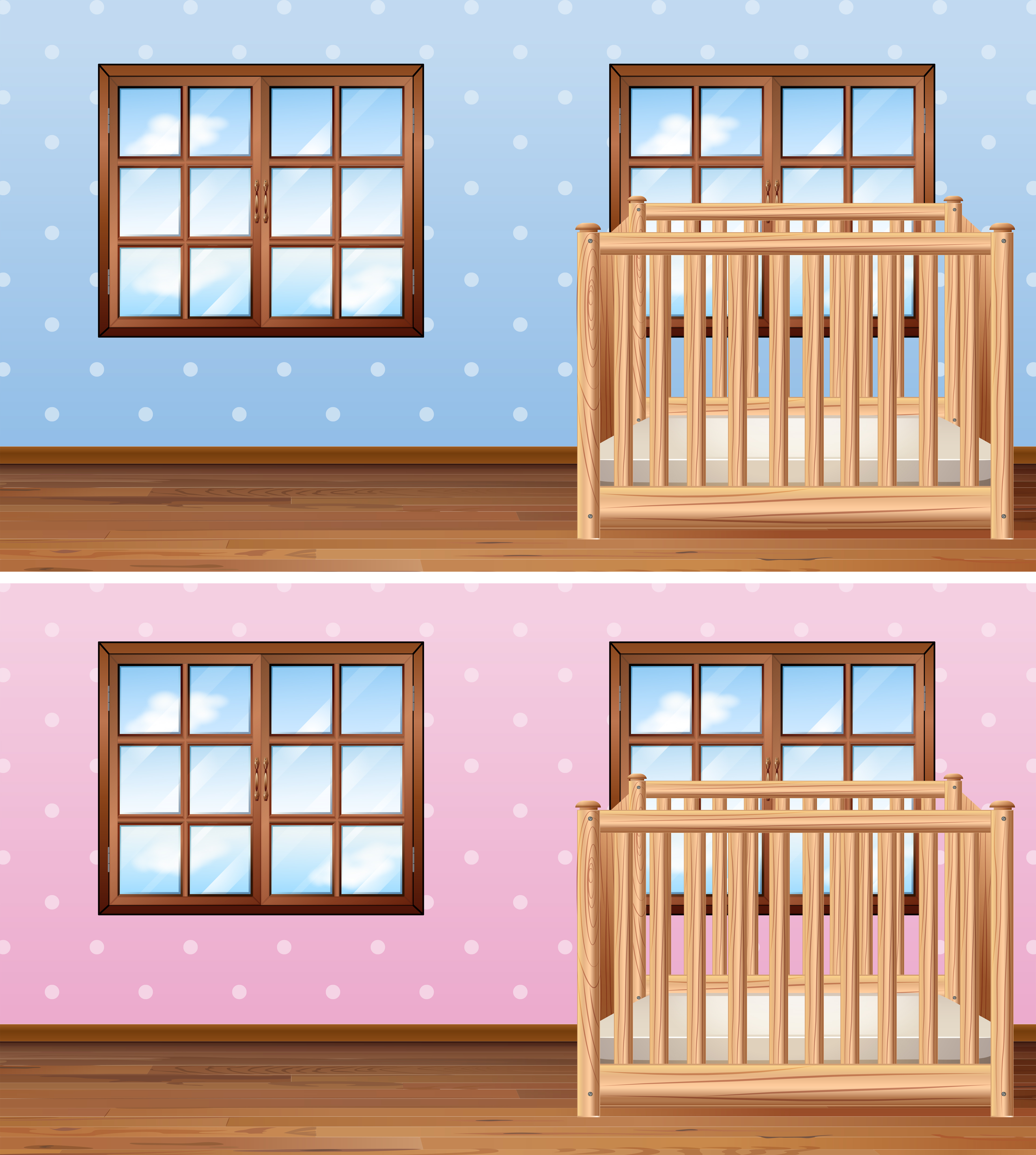 Download Set of baby boy and girl rooms - Download Free Vectors, Clipart Graphics & Vector Art