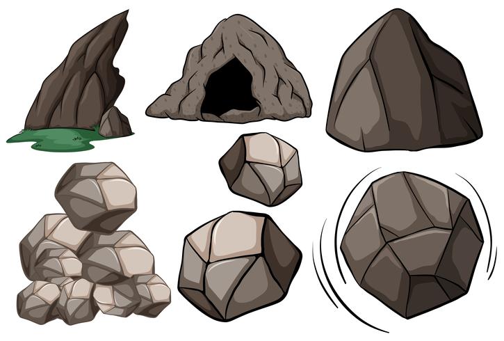 Cave and rocks vector