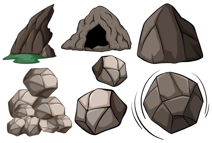 Cueva y rocas vector