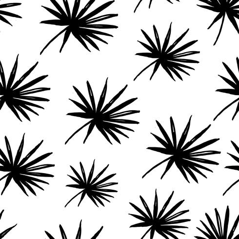 Seamless exotic pattern with tropical palm leaves. vector