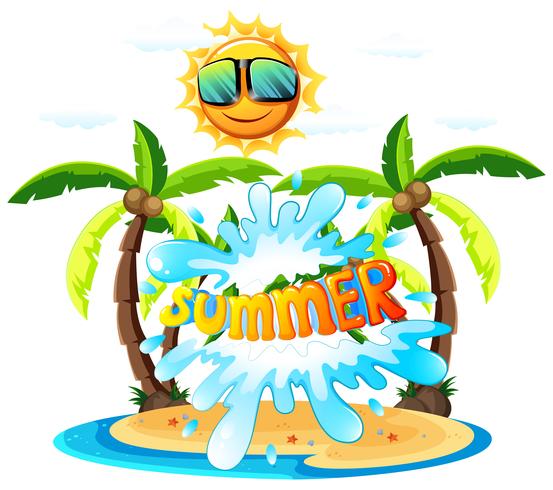 A Summer Sign on White Background vector