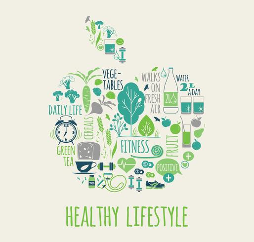 Healthy lifestyle vector illustration.