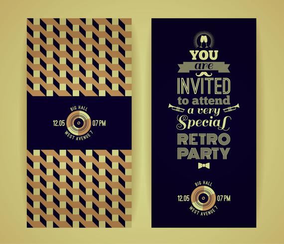 Invitation to retro party. Vintage retro geometric background. vector