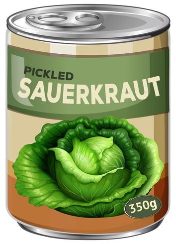 A tin of pickled sauerkraut vector