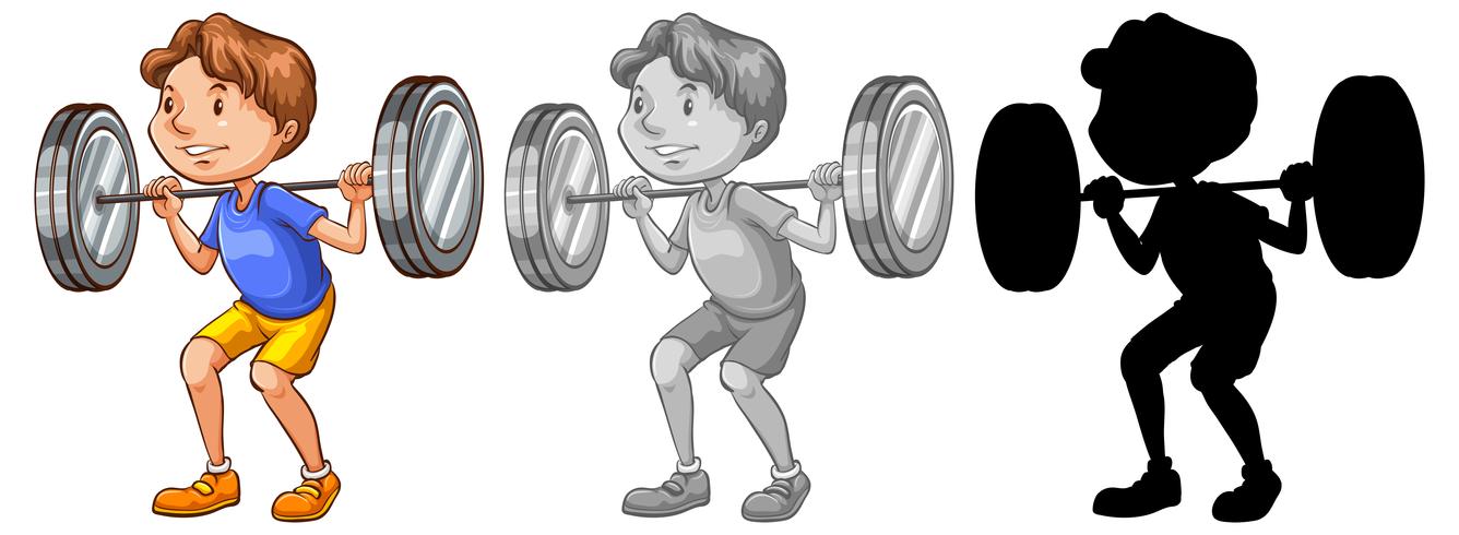 Man lifting weight character vector