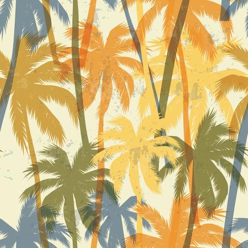 Tropical summer print with palm. vector