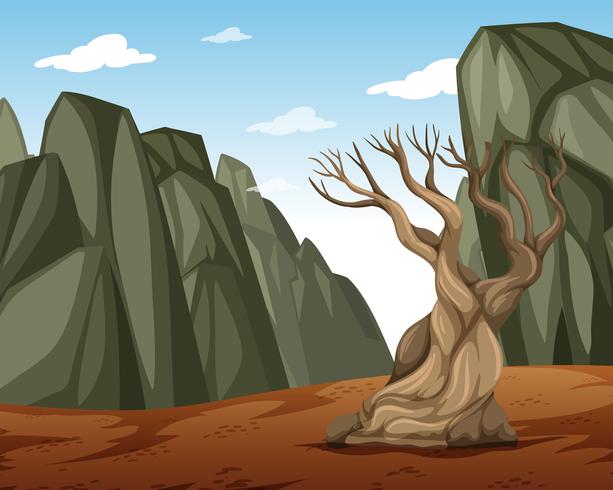 Un paisaje de montaña seca. vector