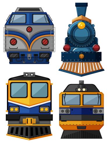 Different types of trains vector