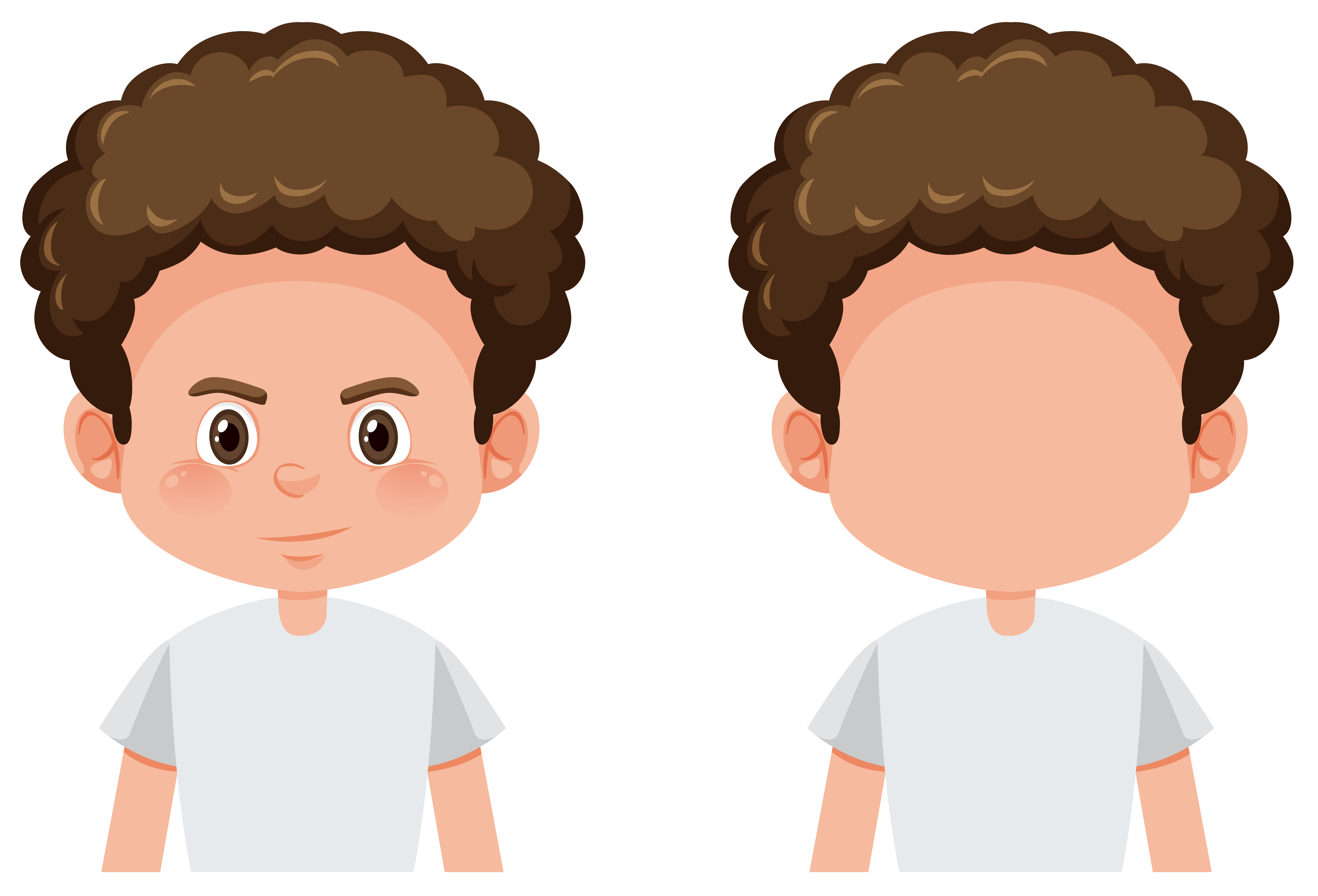 Cartoon Kid with Blue Curly Hair - wide 4