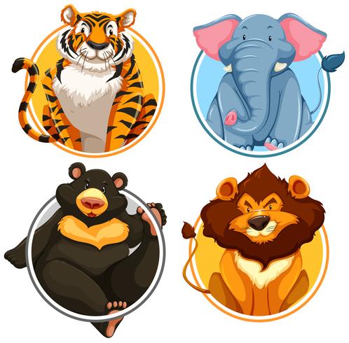 Wild animals on circle template - Download Free Vector Art, Stock Graphics & Images