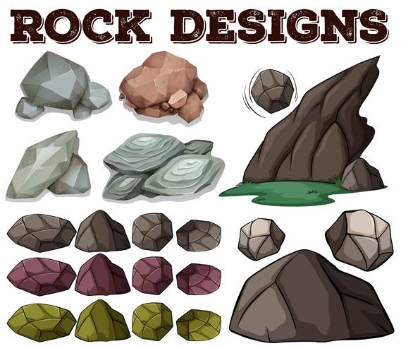 Different kind of rock designs vector