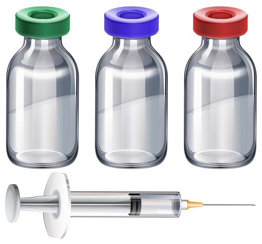 Botellas de vacunas vector