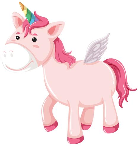 Un personaje rosa unicornio. vector