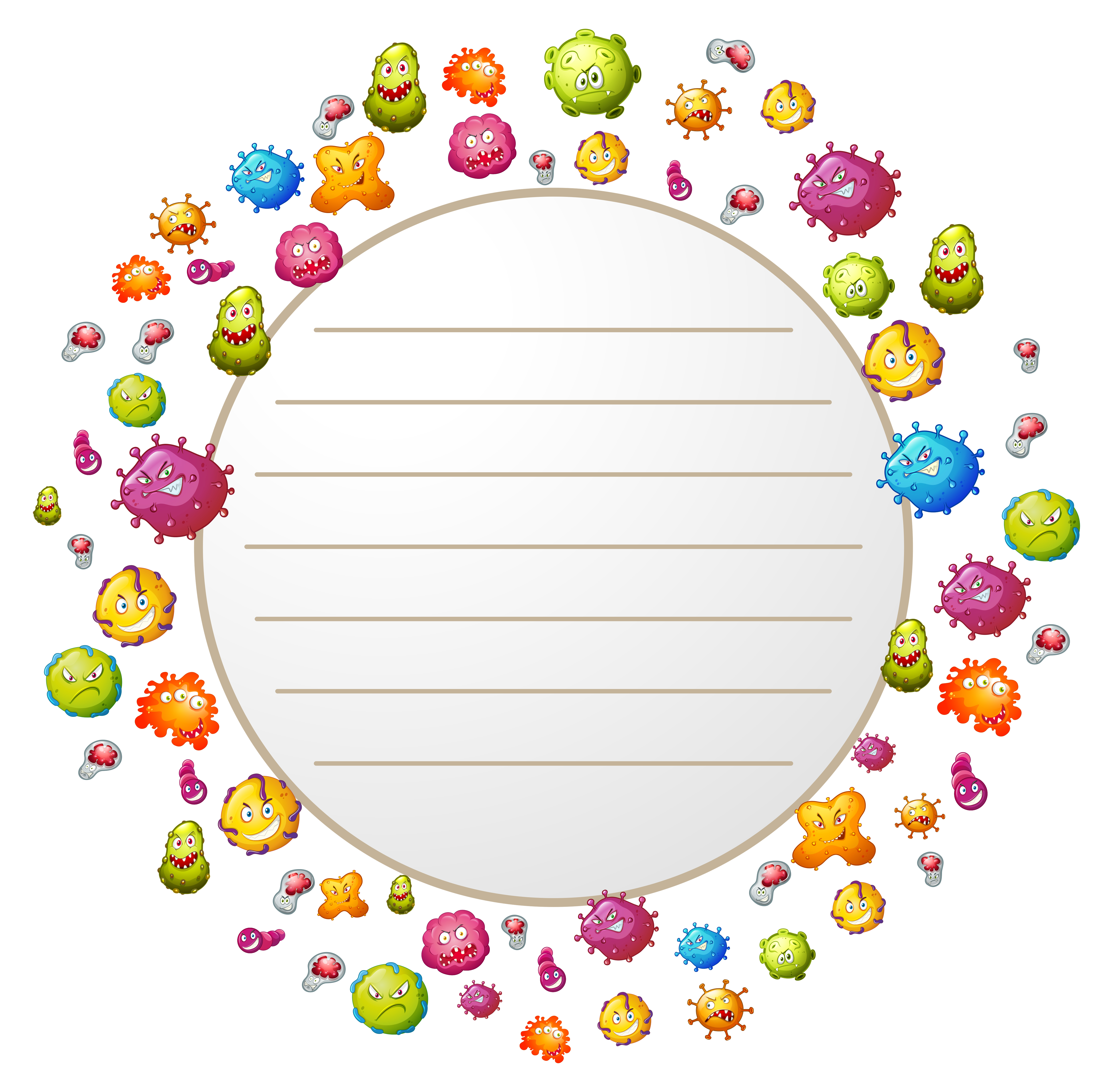 Download Border design with bacteria - Download Free Vectors ...