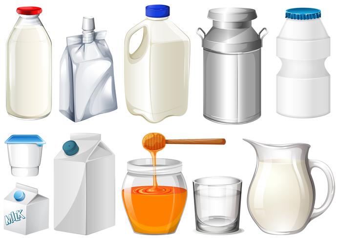 Set of bottles and jars vector