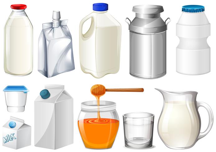 Set of bottles and jars vector