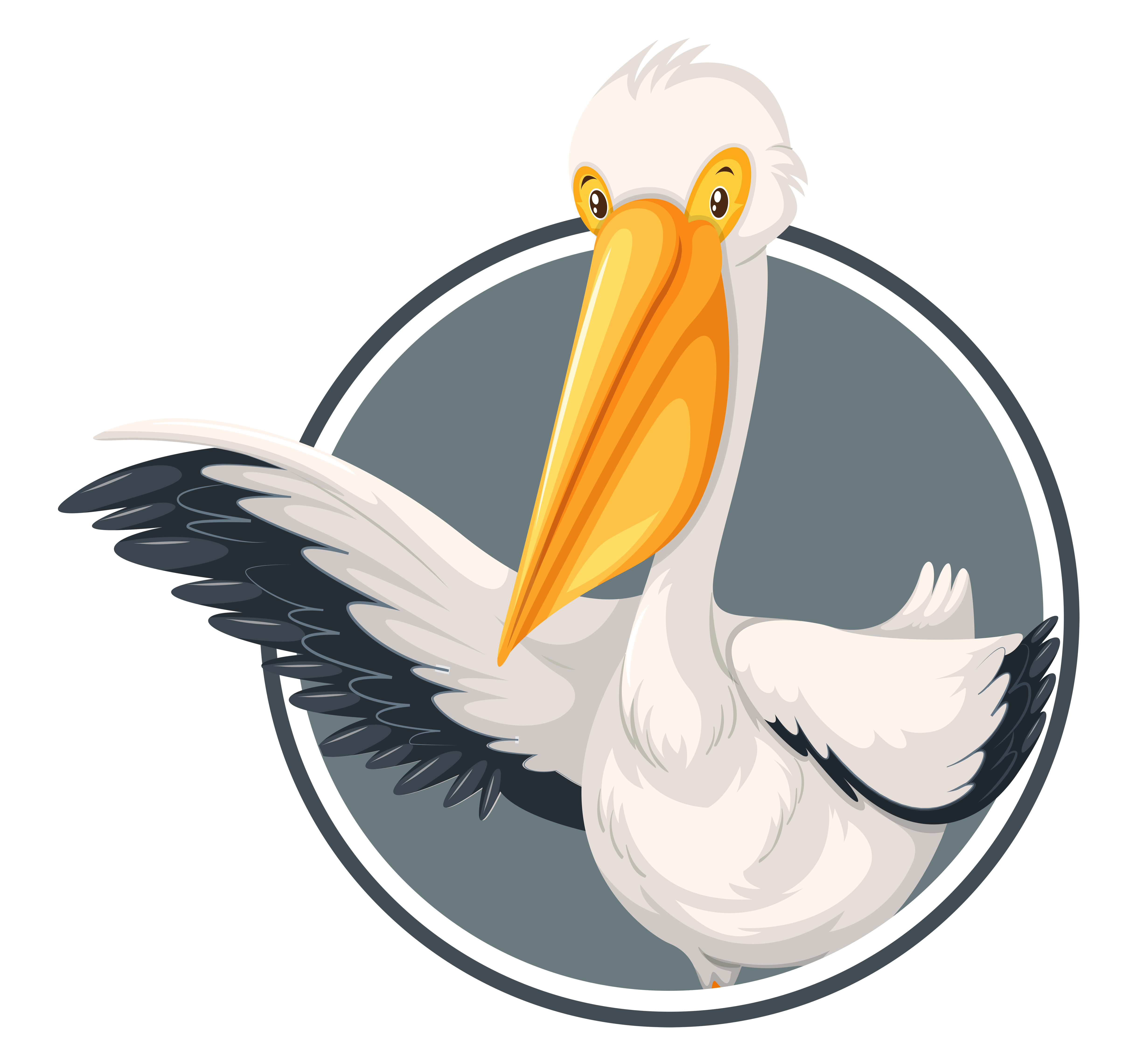 A pelican on sticker template Download Free Vectors  