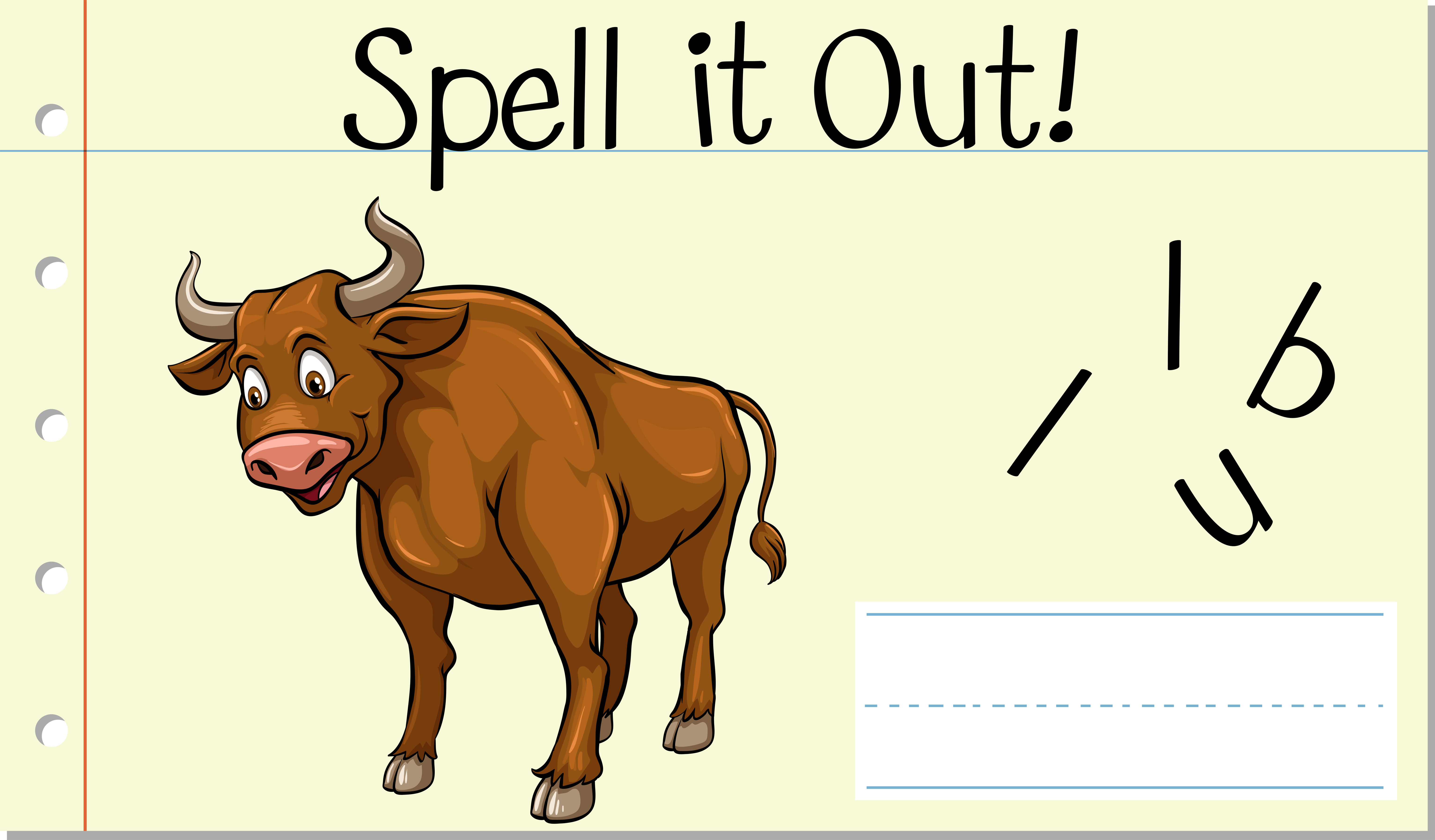 Spell English word bull 298495 Vector Art at Vecteezy