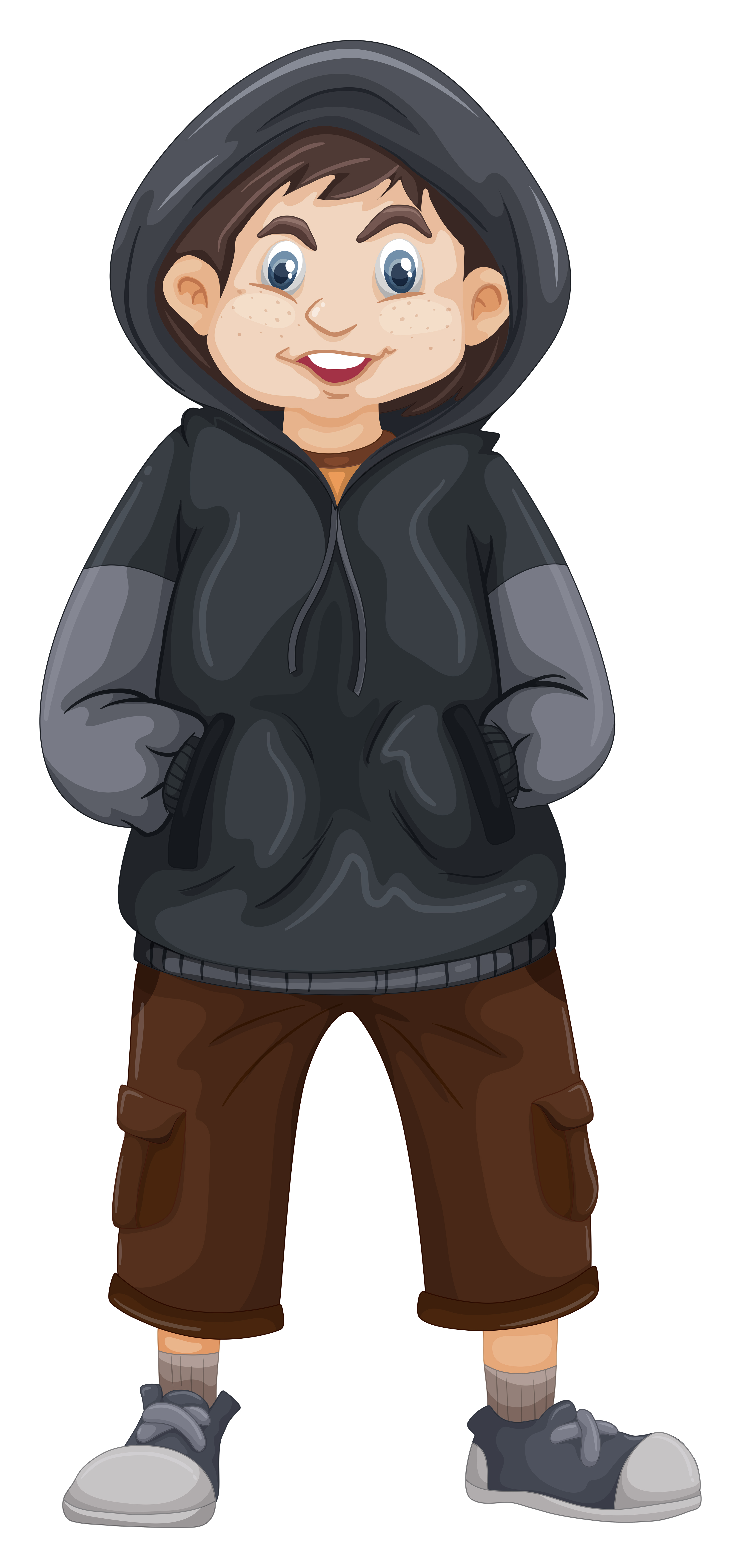 Boy in gray sweatshirt 298549 Vector Art at Vecteezy