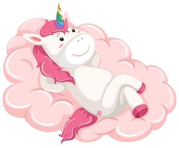 A unicorn lay down on the cloud vector