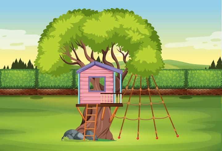 A tree house playground vector