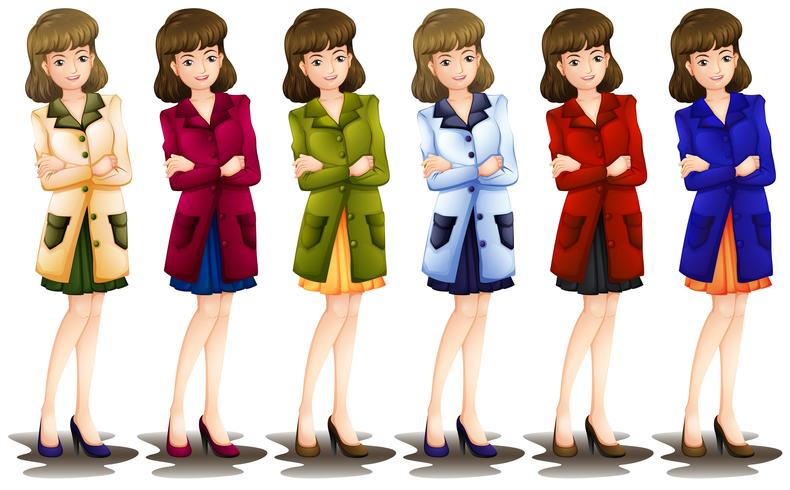 Female in different shades of a blazer vector