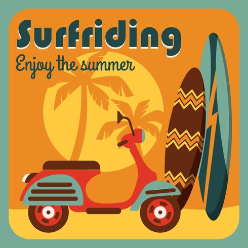 Ilustración vectorial de vacaciones de verano activo. vector