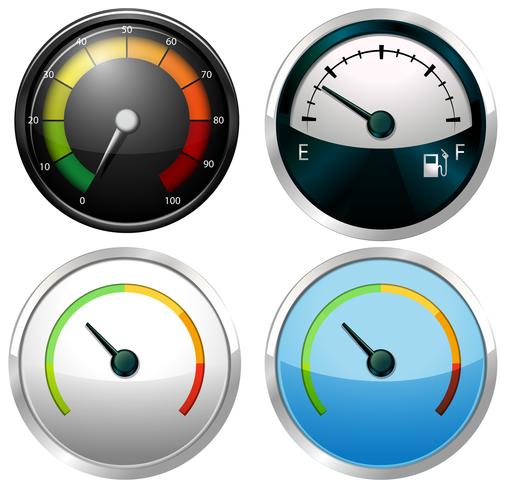 Sets of meter gauges vector