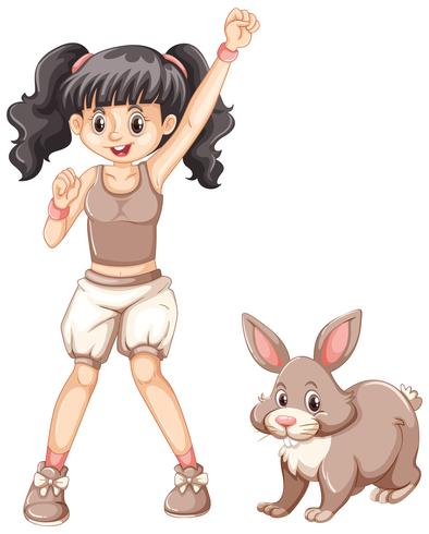 Jolie Fille Et Petit Lapin Telecharger Vectoriel Gratuit