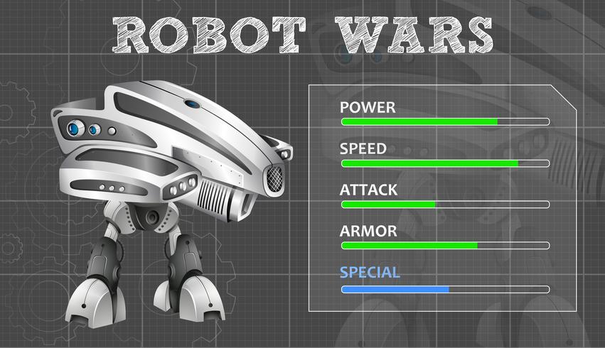 Diseño de robot moderno con tablero de características vector