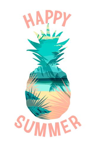 Tropical beach summer print with slogan for t-shirts, posters, card and other uses. vector